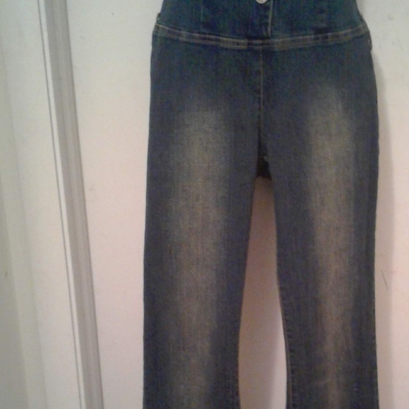 VINTAGE HOT KISS STRETCH DENIM BUTTON UP JUMPSUIT - Picture 4 of 10